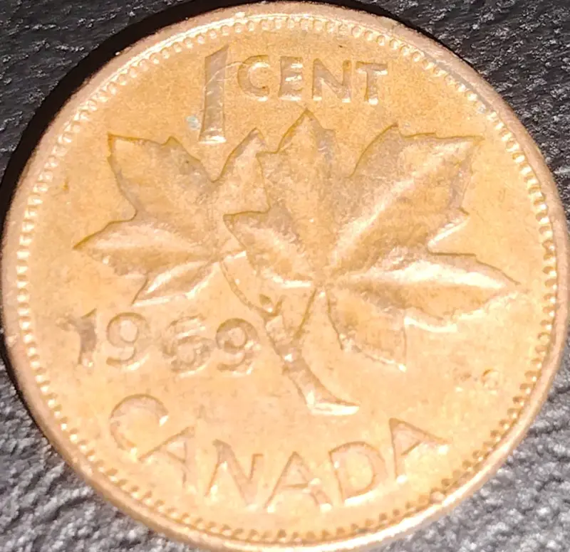 Moneda de 1 centavo de Canadá 1969