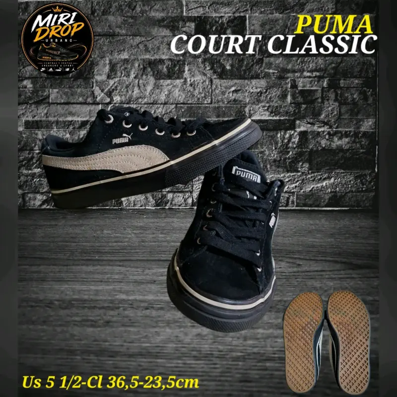 Zapatillas Puma Court Classic negras talla 36.5