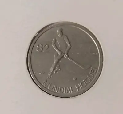 Moneda conmemorativa Portugal 1982 Mundial Hockey - miniatura 2