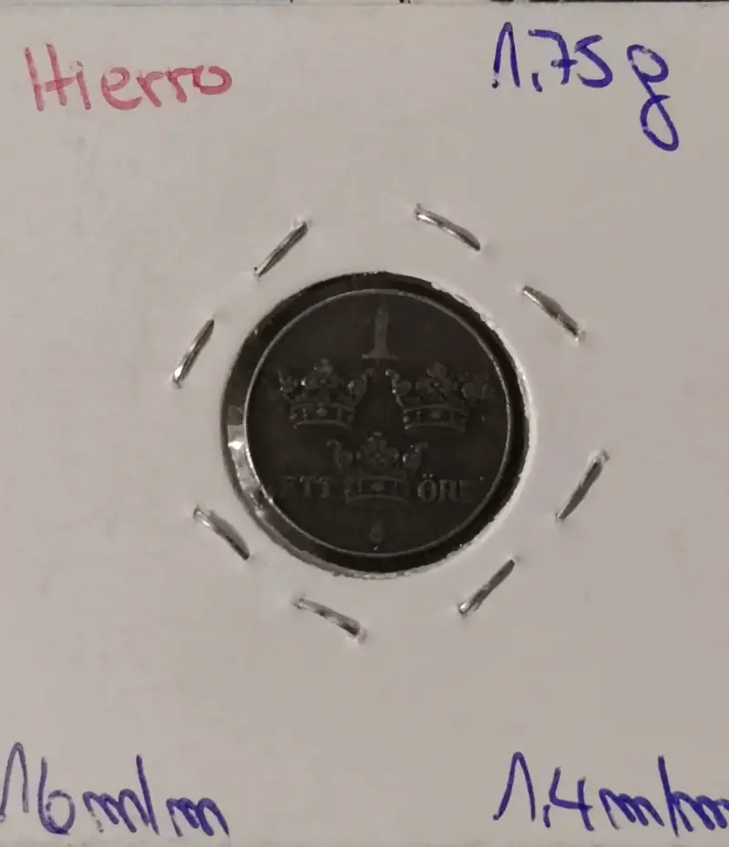 Moneda Sueca 1 Öre 1948 Hierro - 2