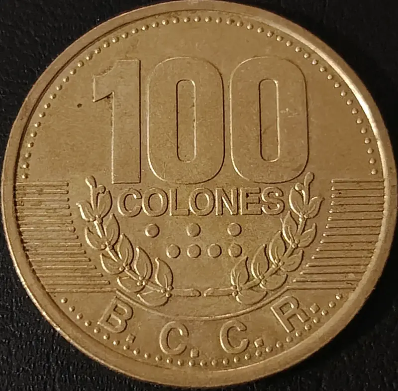 Moneda 100 Colones Costa Rica 1995 - 1