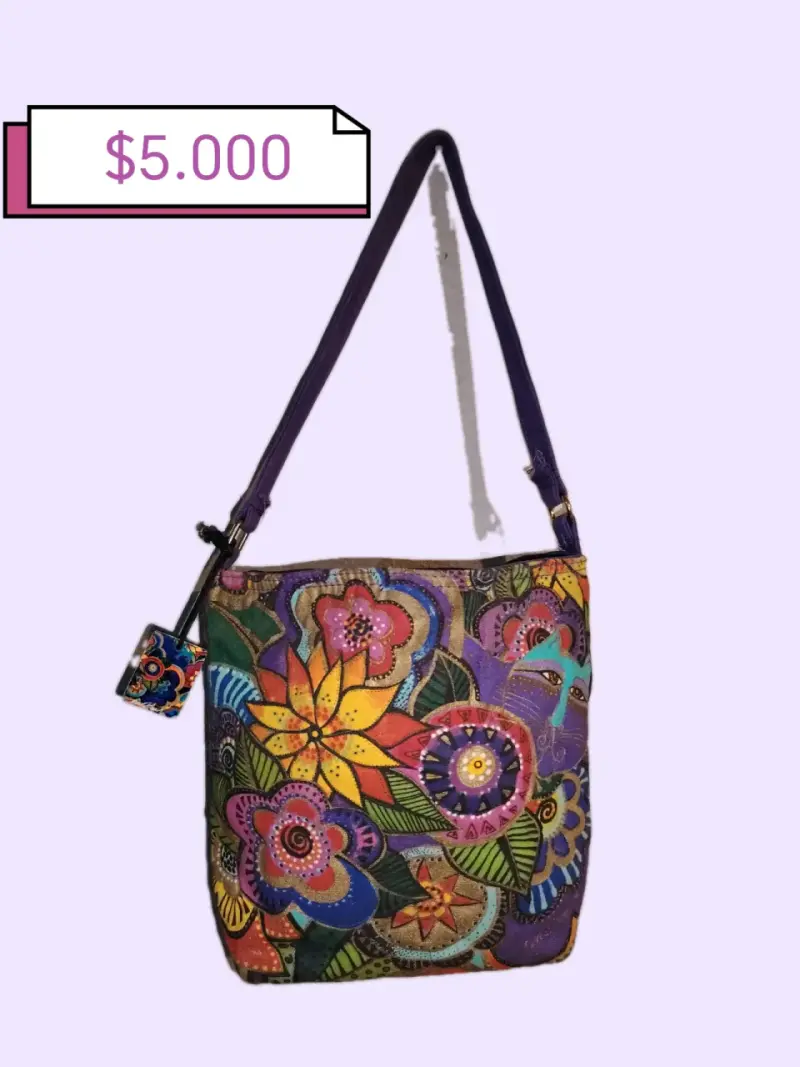 Bolso de Hombro Colorido con Diseño Floral