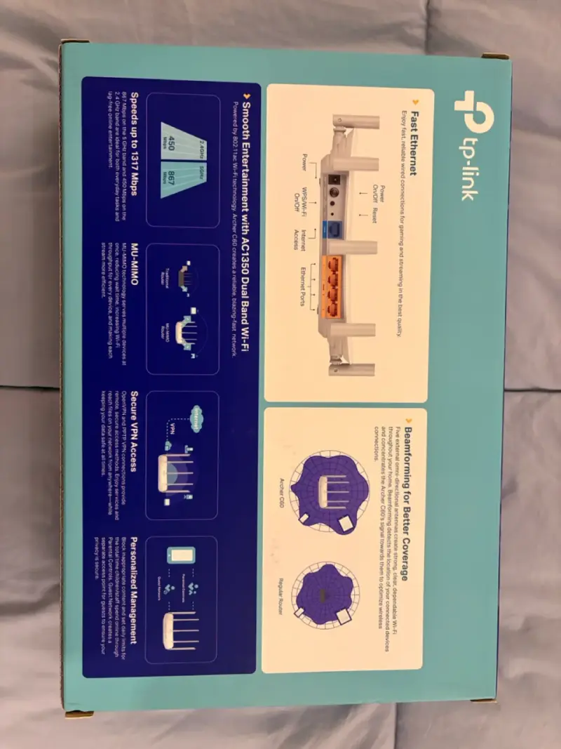Router Wi-Fi TP-Link AC1350 Archer C60 Dual Band - 2
