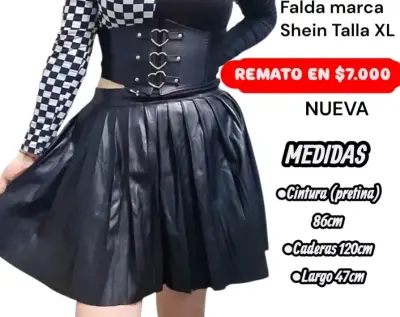 Falda plisada negra Shein talla XL - miniatura 2
