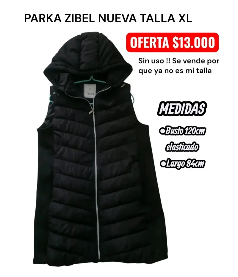 Parka sin mangas Zibel negra talla XL - 2
