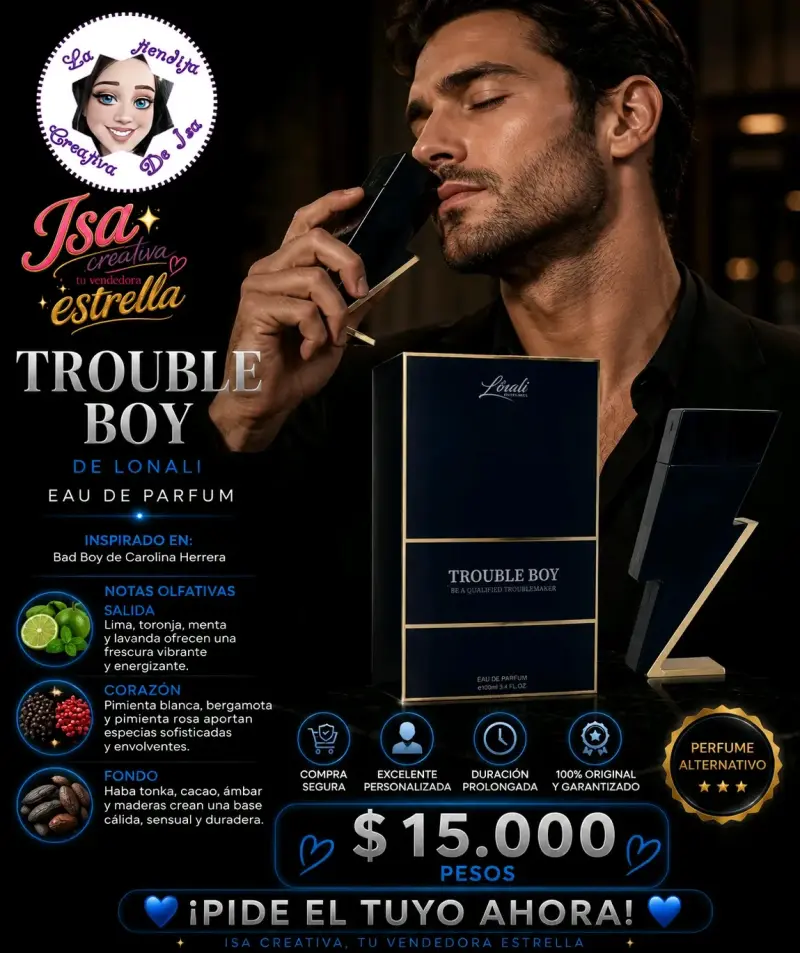 Perfume Alternativo Trouble Boy Eau de Parfum - 1