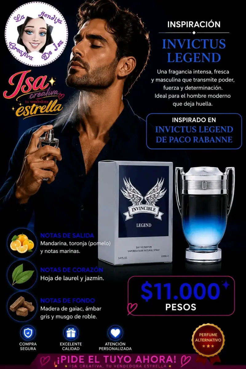 Perfume Invincible Legend Inspirado en Invictus - 1