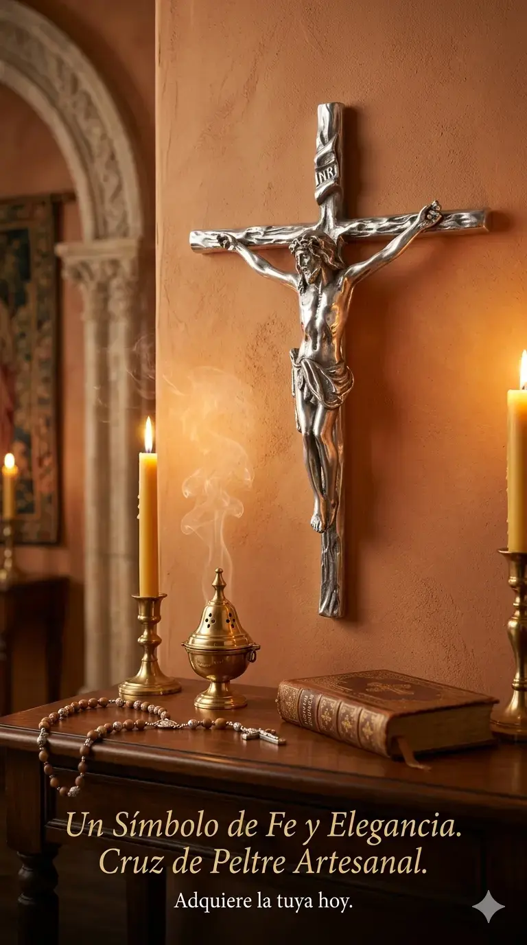 Cruz de Peltre Artesanal Decorativa