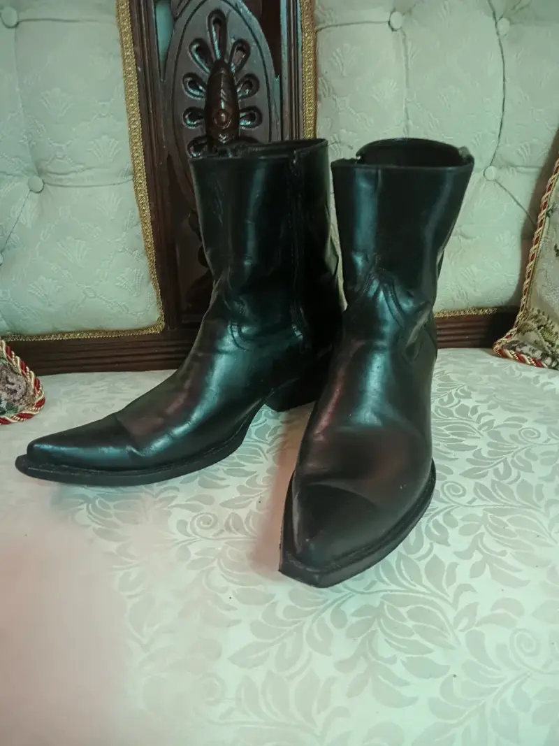 Botas de cuero negras estilo vaquero - 3
