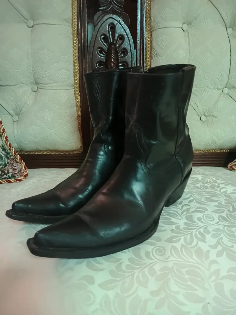Botas de cuero negras estilo vaquero - 6