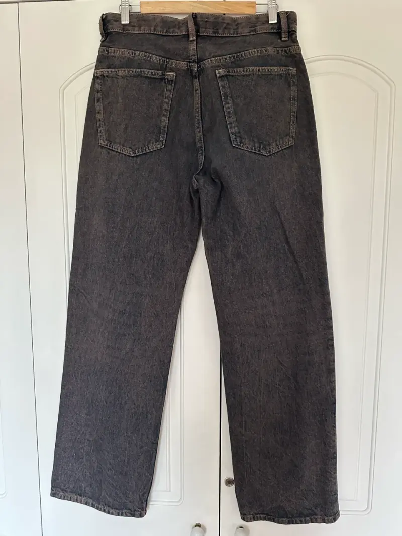 Jeans rectos MNG para mujer en azul+burdeo - 1