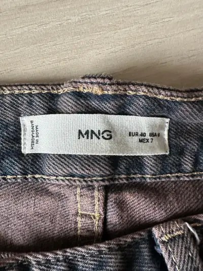 Jeans rectos MNG para mujer en azul+burdeo - miniatura 3