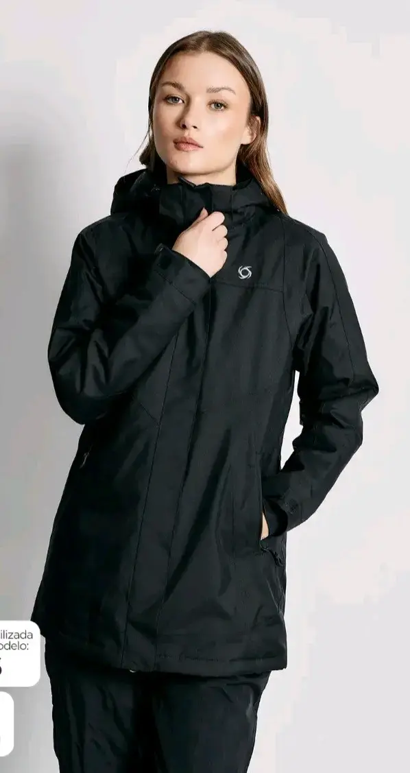 Parka Negra Mujer Doite Heritage Impermeable - 4