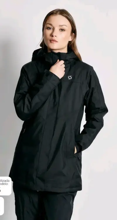 Parka Negra Mujer Doite Heritage Impermeable - miniatura 4