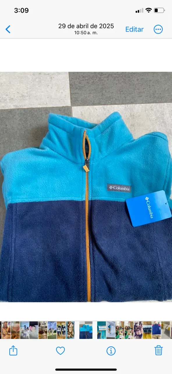 Chaqueta polar Columbia azul bicolor