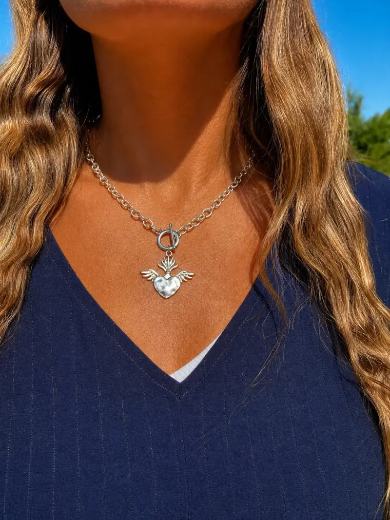 Collares de acero inoxidable con dijes variados - 2