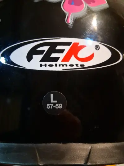 Casco de moto Fek rosa con diseño de mariposas - miniatura 3