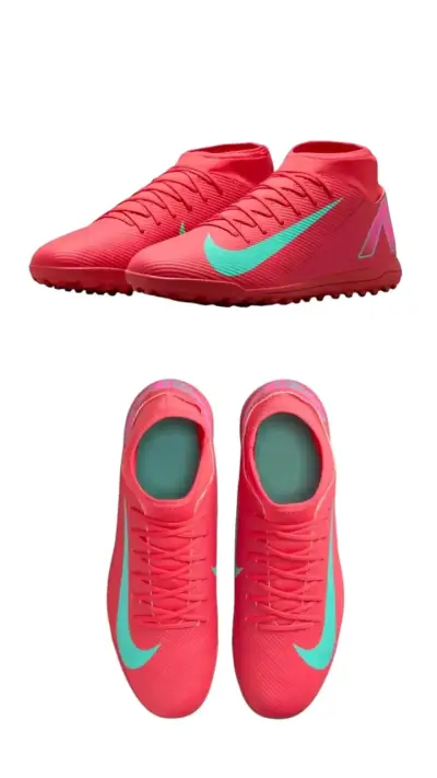 Zapatillas de fútbol Nike negras y rojas - miniatura 2