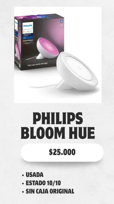 Lámpara Philips Hue Bloom usada en buen estado - miniatura 1