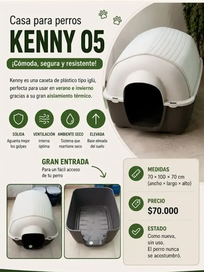 Casa para perros Kenny 05 resistente y cómoda