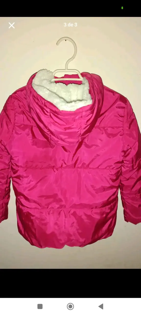 Chaqueta acolchada rosa para niña con capucha - 2