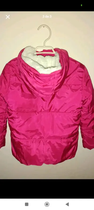 Chaqueta acolchada rosa para niña con capucha - miniatura 2