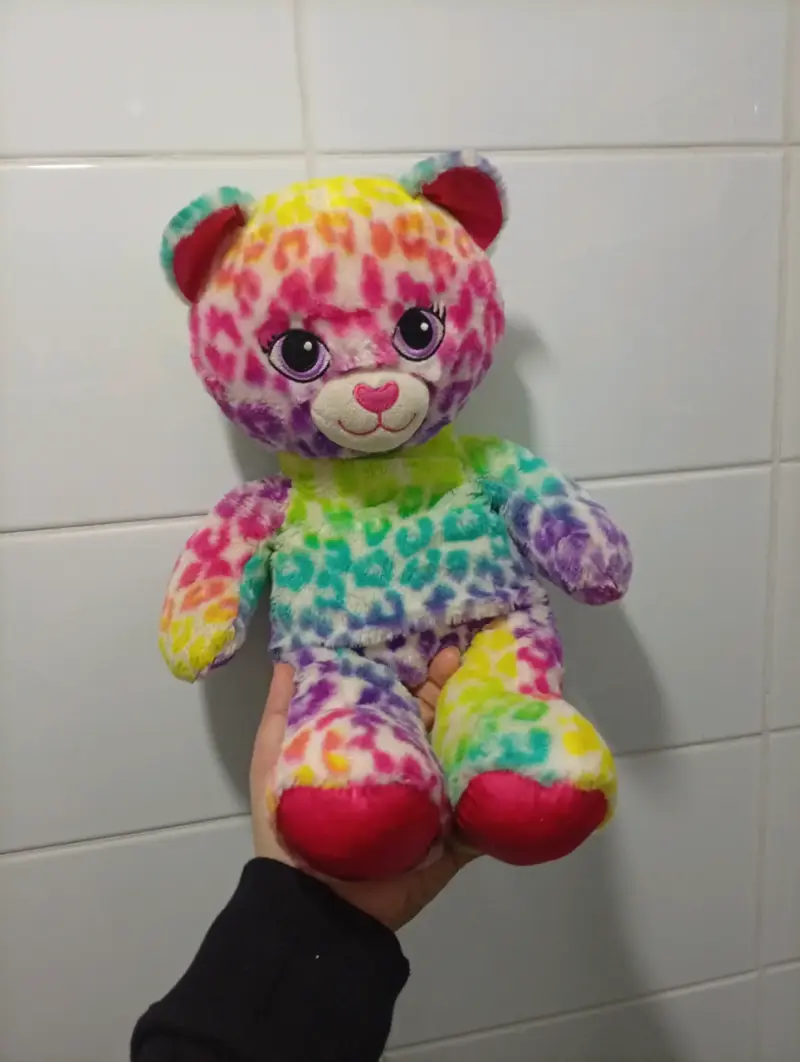 Osito de Peluche Multicolor con Estampado de Leop - 1