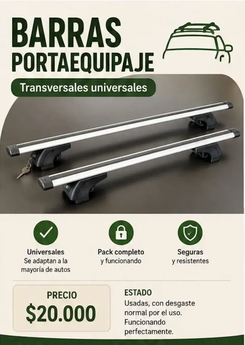 Barras portaequipaje transversales universales