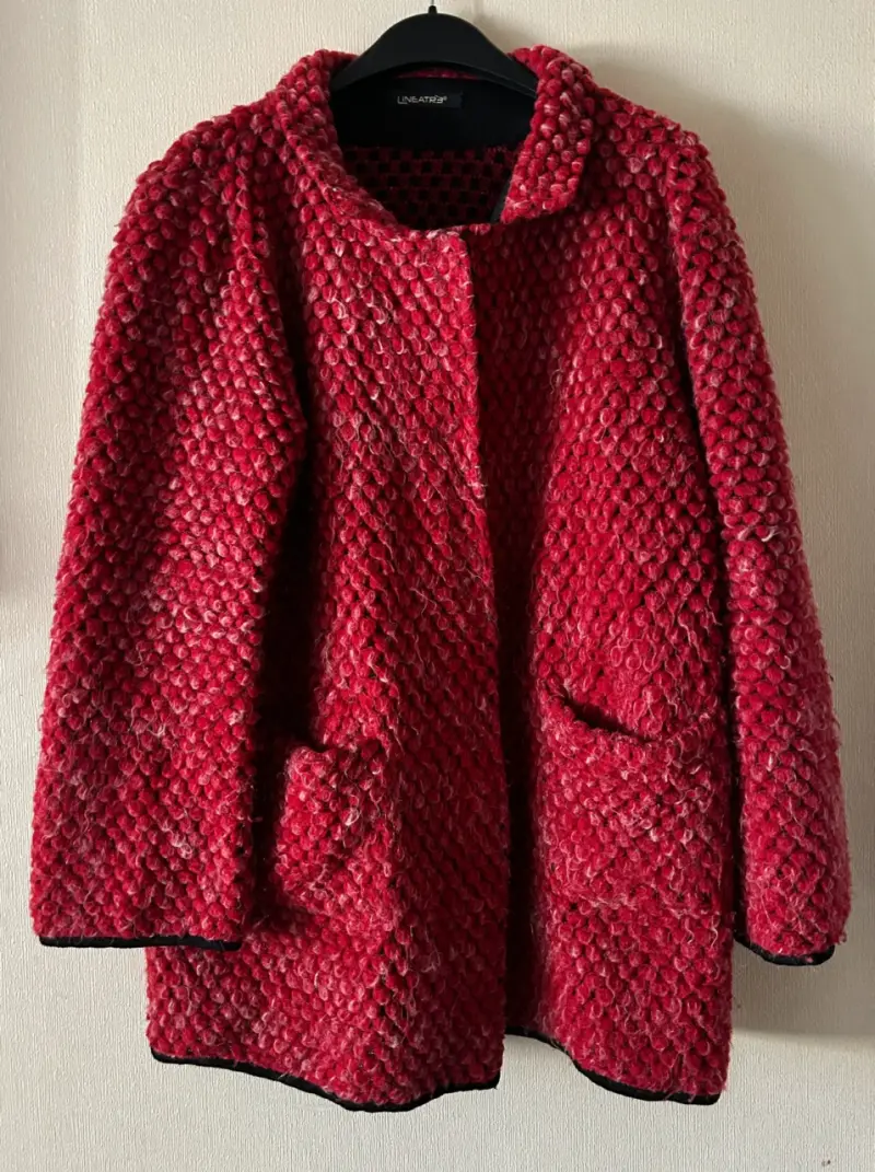 Abrigo de lana rojo Lineatre elegante - 1