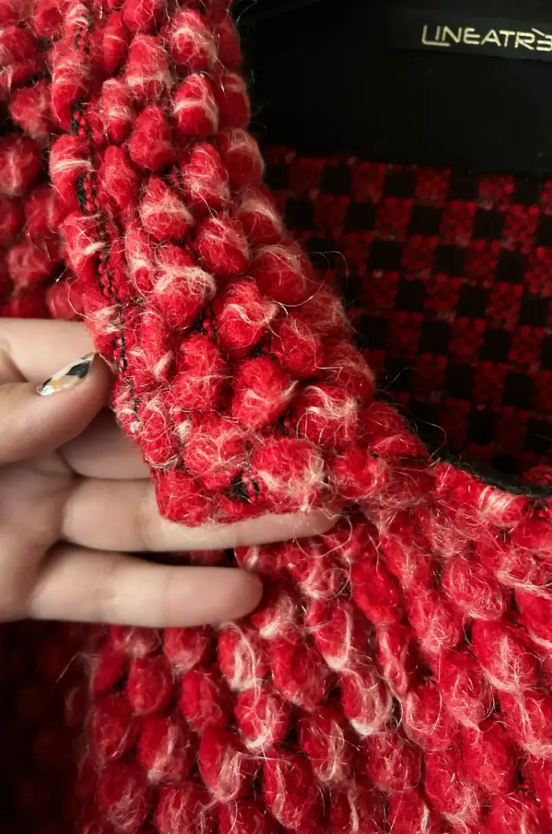 Abrigo de lana rojo Lineatre elegante - 3