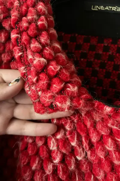 Abrigo de lana rojo Lineatre elegante - miniatura 3