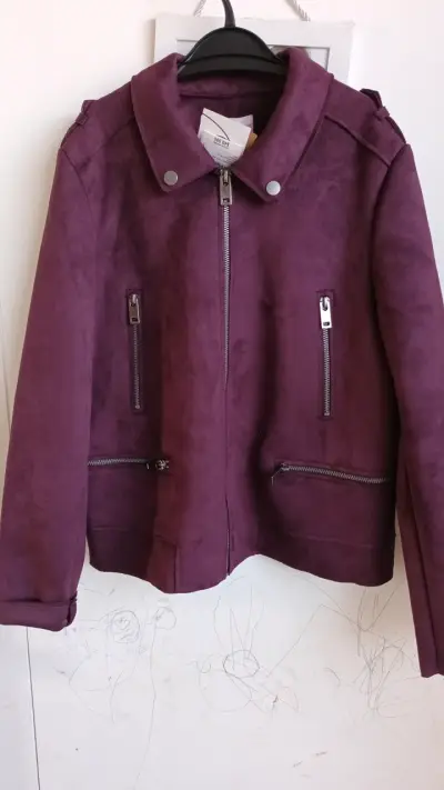 Chaqueta de gamuza morada para mujer Marquis - miniatura 2