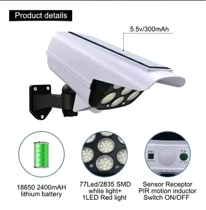 Lámpara solar con sensor de movimiento y control remoto - 2