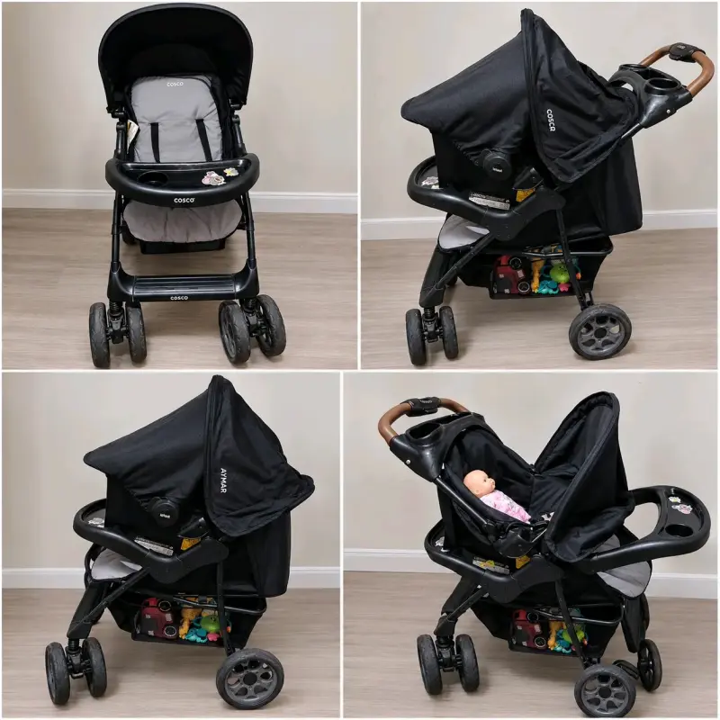 Coche de bebé Cosco negro plegable