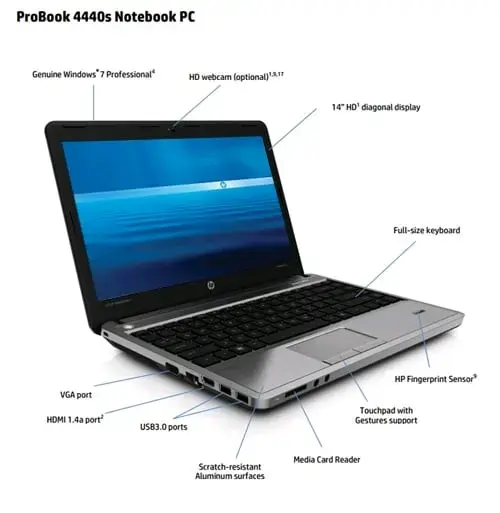 Notebook HP ProBook 4440s 14'' 4GB RAM 500GB HDD - 3