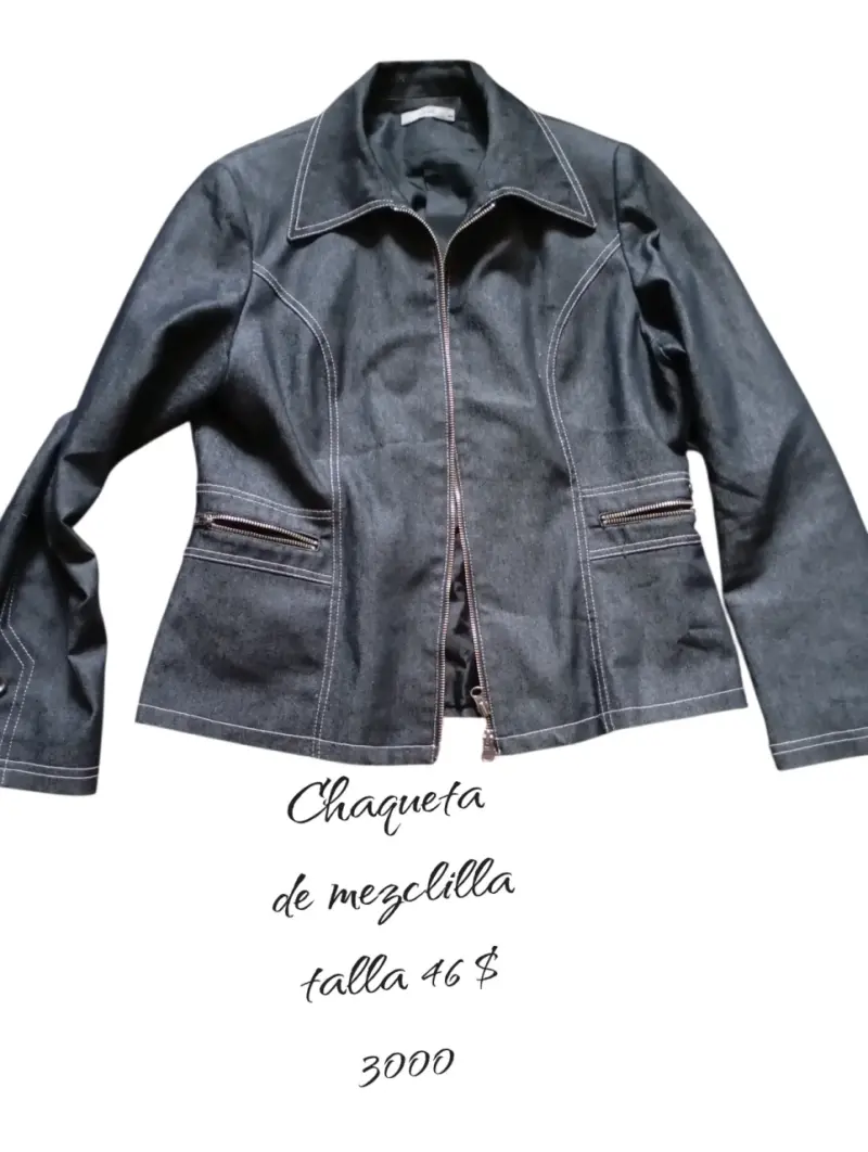 Chaqueta de cuero marrón talla 44 - 5