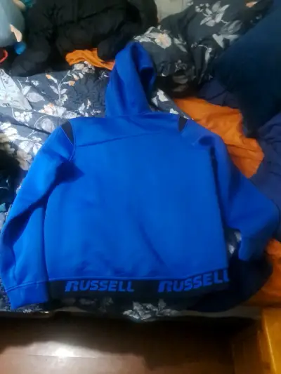 Polerón con capucha azul Russell para hombre - miniatura 1