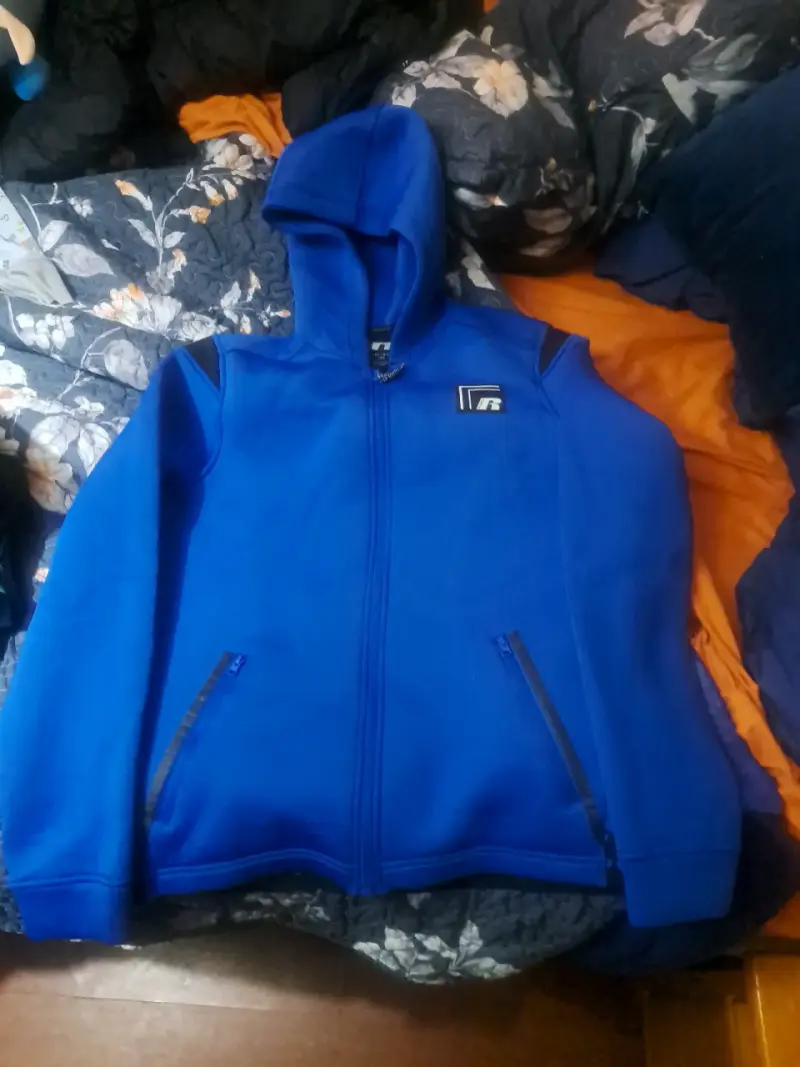 Polerón con capucha azul Russell para hombre - 3