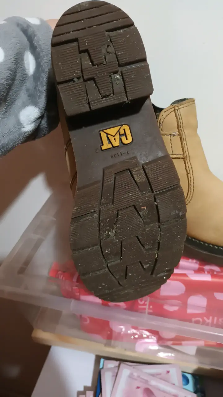Botines de cuero beige Caterpillar para mujer - 3