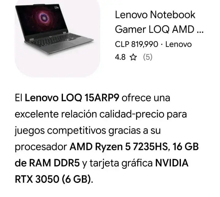Laptop Gamer Lenovo LOQ 15.6" AMD Ryzen 5 - 2