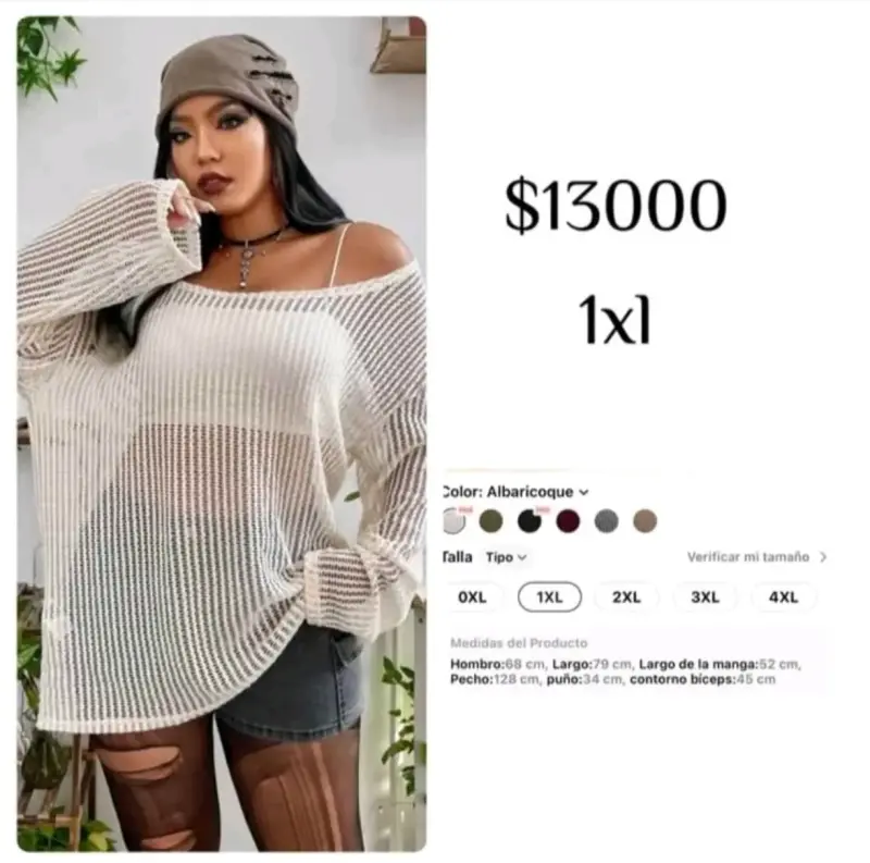 Suéter tejido blanco talla 1XL