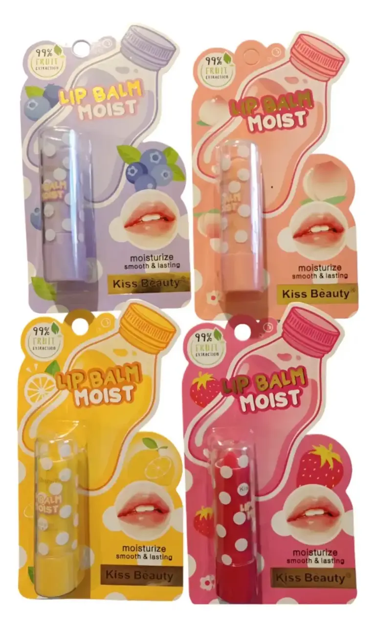 Set de 4 Bálsamos labiales hidratantes Kiss Beauty - 1