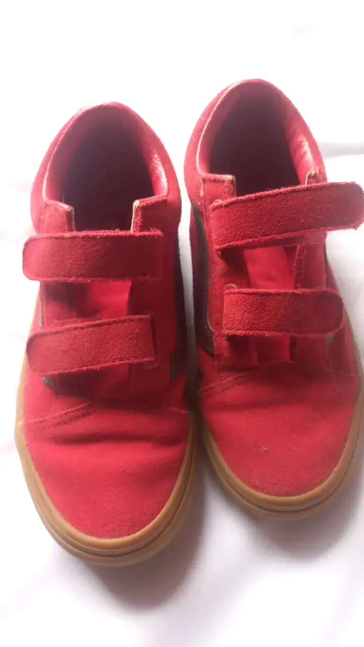 Zapatillas rojas para niños con velcro Vans - 1