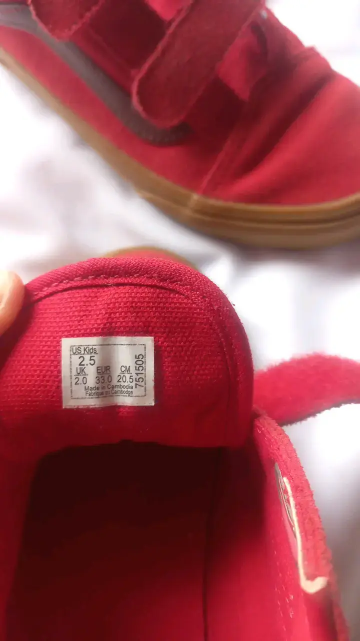 Zapatillas rojas para niños con velcro Vans - 3