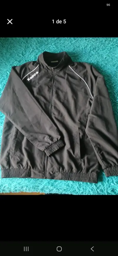 Chaqueta deportiva negra Kappa para hombre - miniatura 1