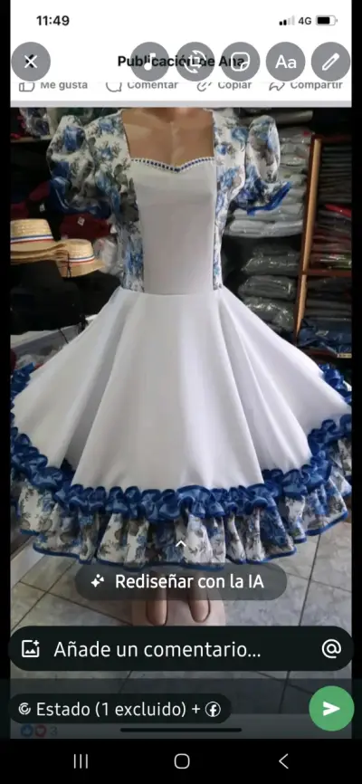 Taller de confecciones. Vestido de Huasa con Dise - miniatura 1