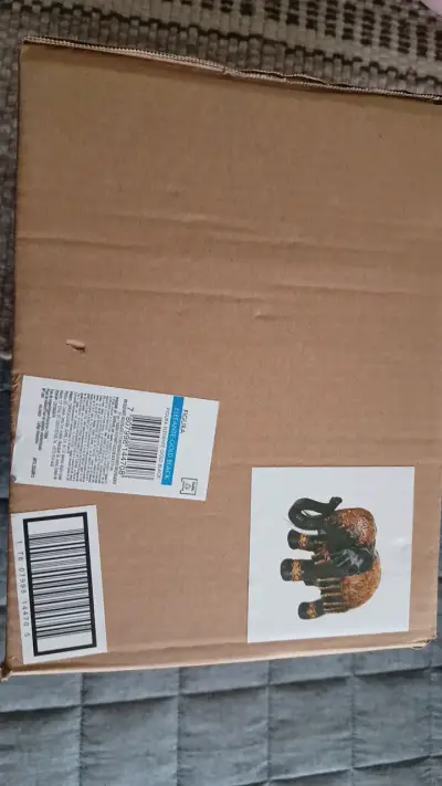 Figura decorativa elefante dorado negro - miniatura 1