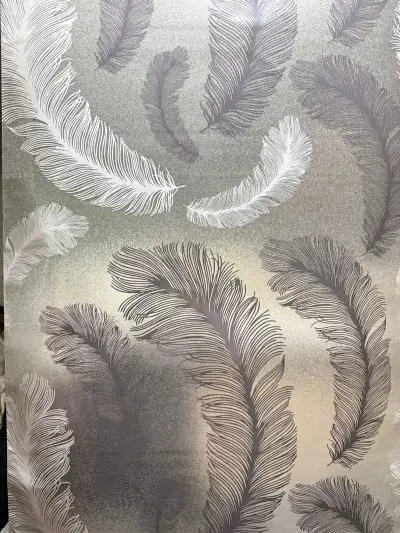 Vinilo para ventanas; enpavonado diseño de plumas - miniatura 1