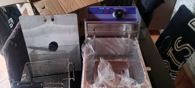 Freidora eléctrica de acero inoxidable con control de temperatura - 3