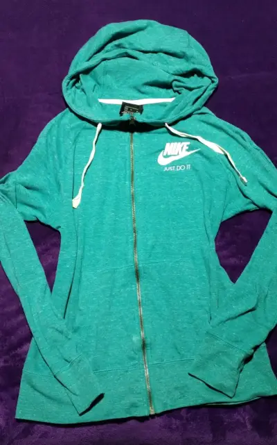 Polerón con capucha Nike Just Do It verde y morado - miniatura 1